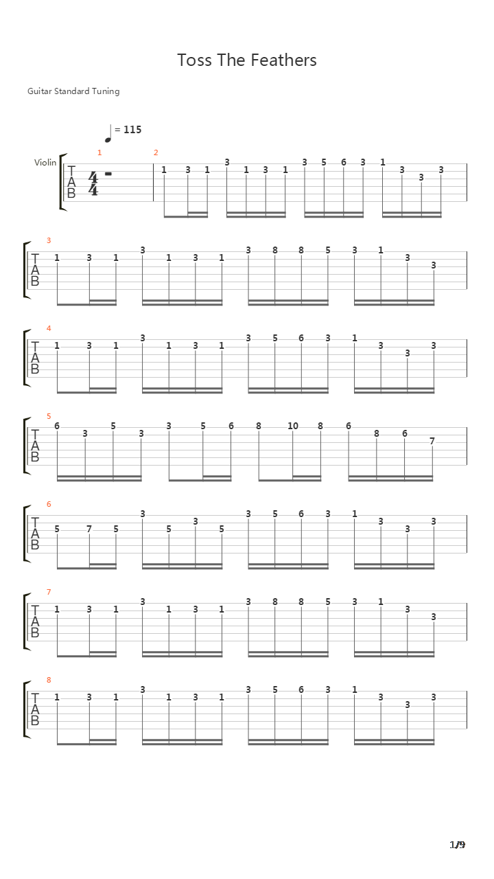 Toss The Feathers吉他谱