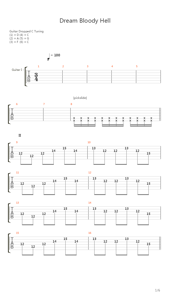Dream Bloody Hell吉他谱