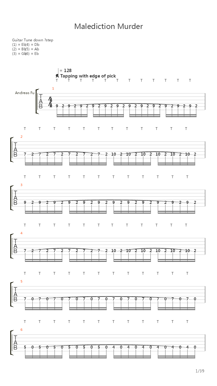 Malediction Murder吉他谱