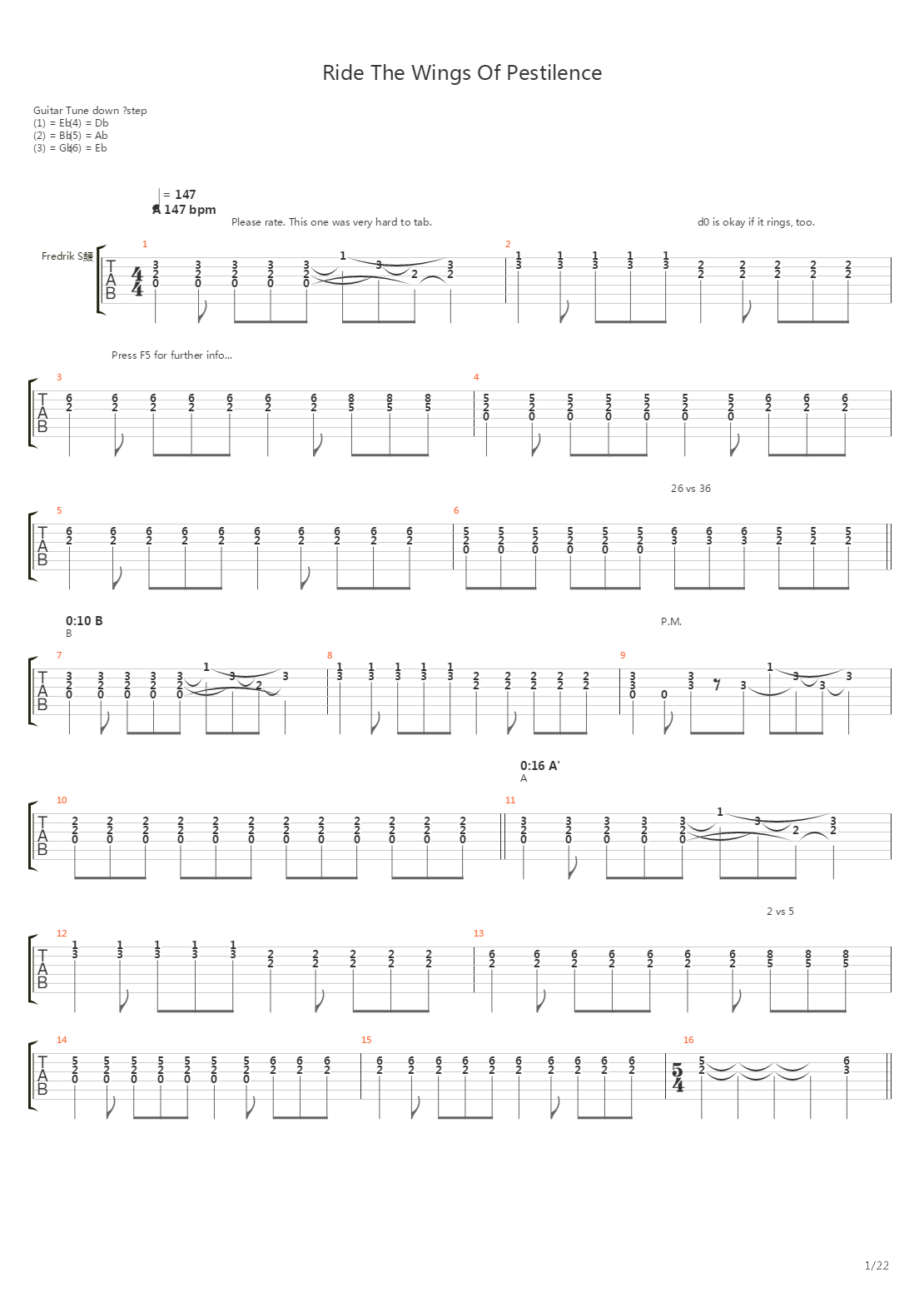 Ride The Wings Of Pestilence吉他谱