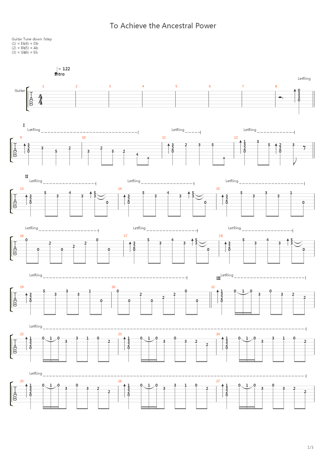 To Achieve The Ancestral Power吉他谱