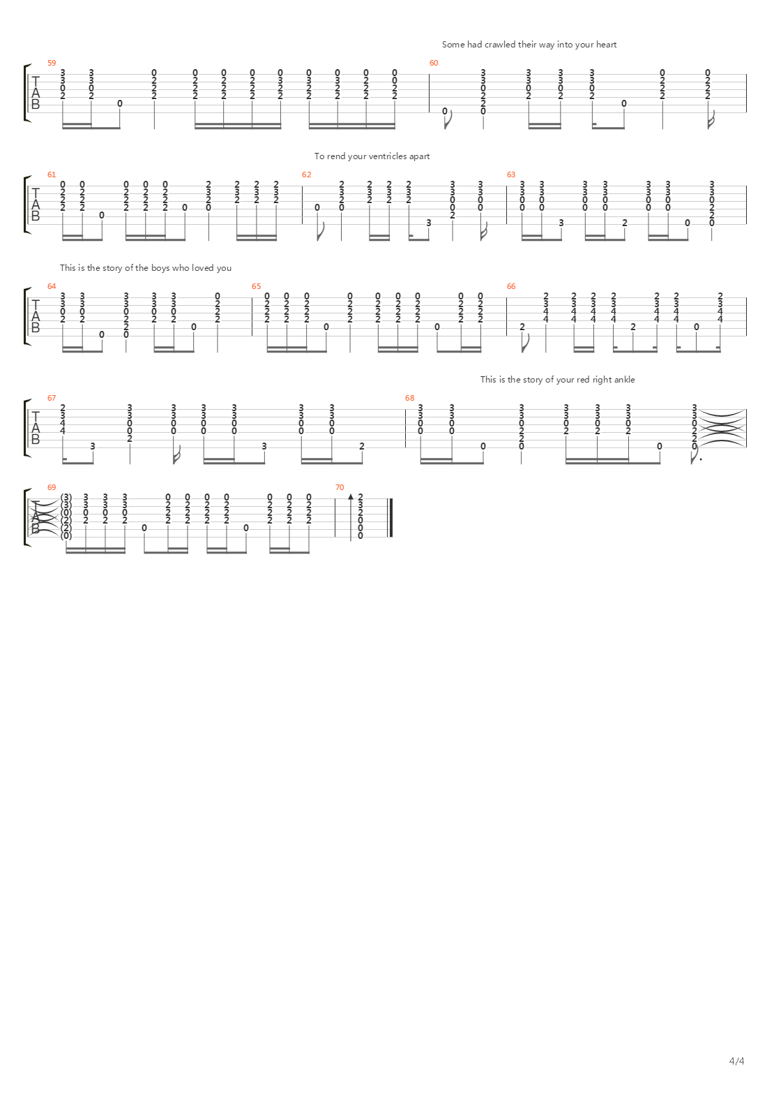 Red Right Ankle吉他谱