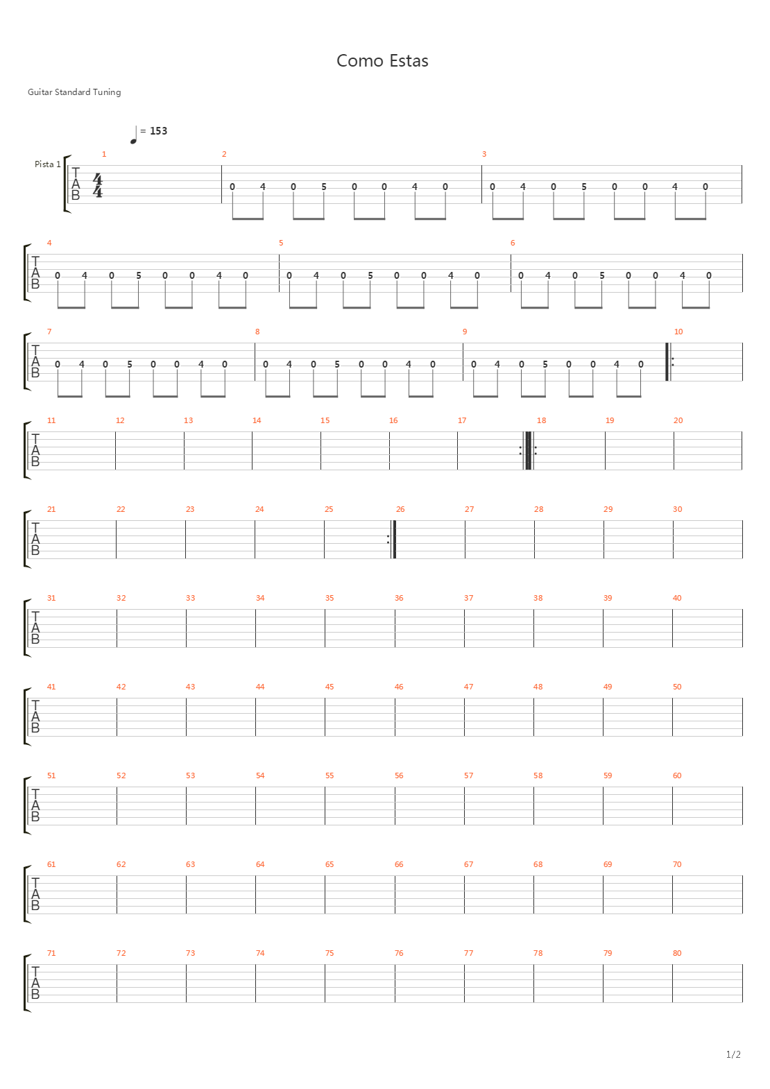 Como Estas吉他谱