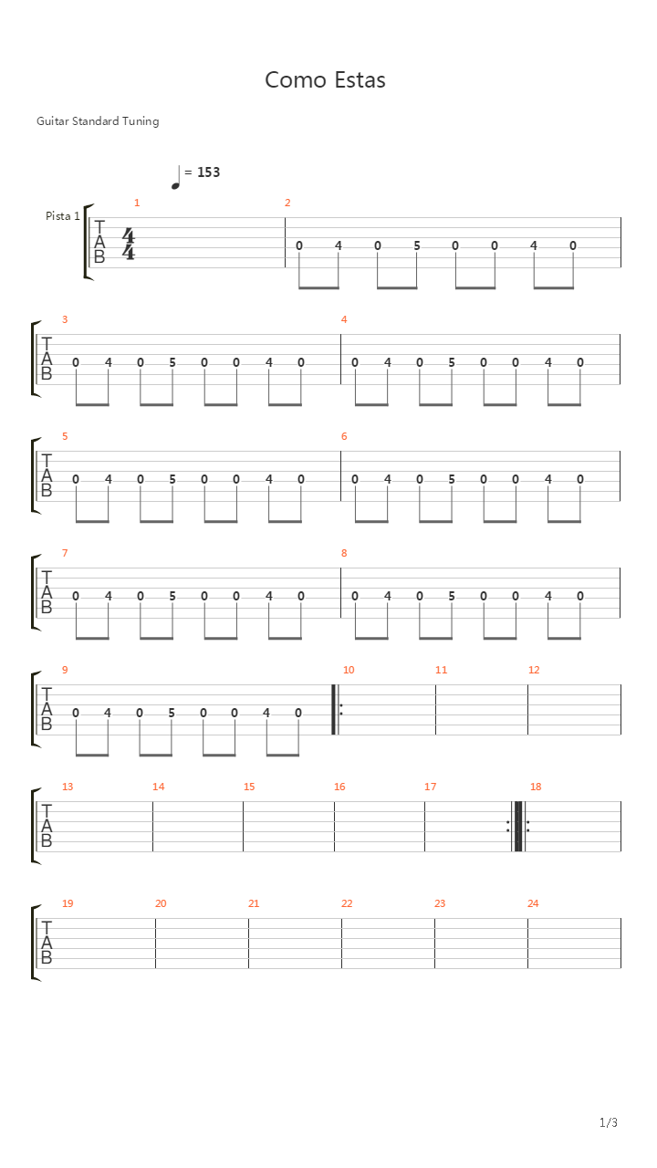 Como Estas吉他谱