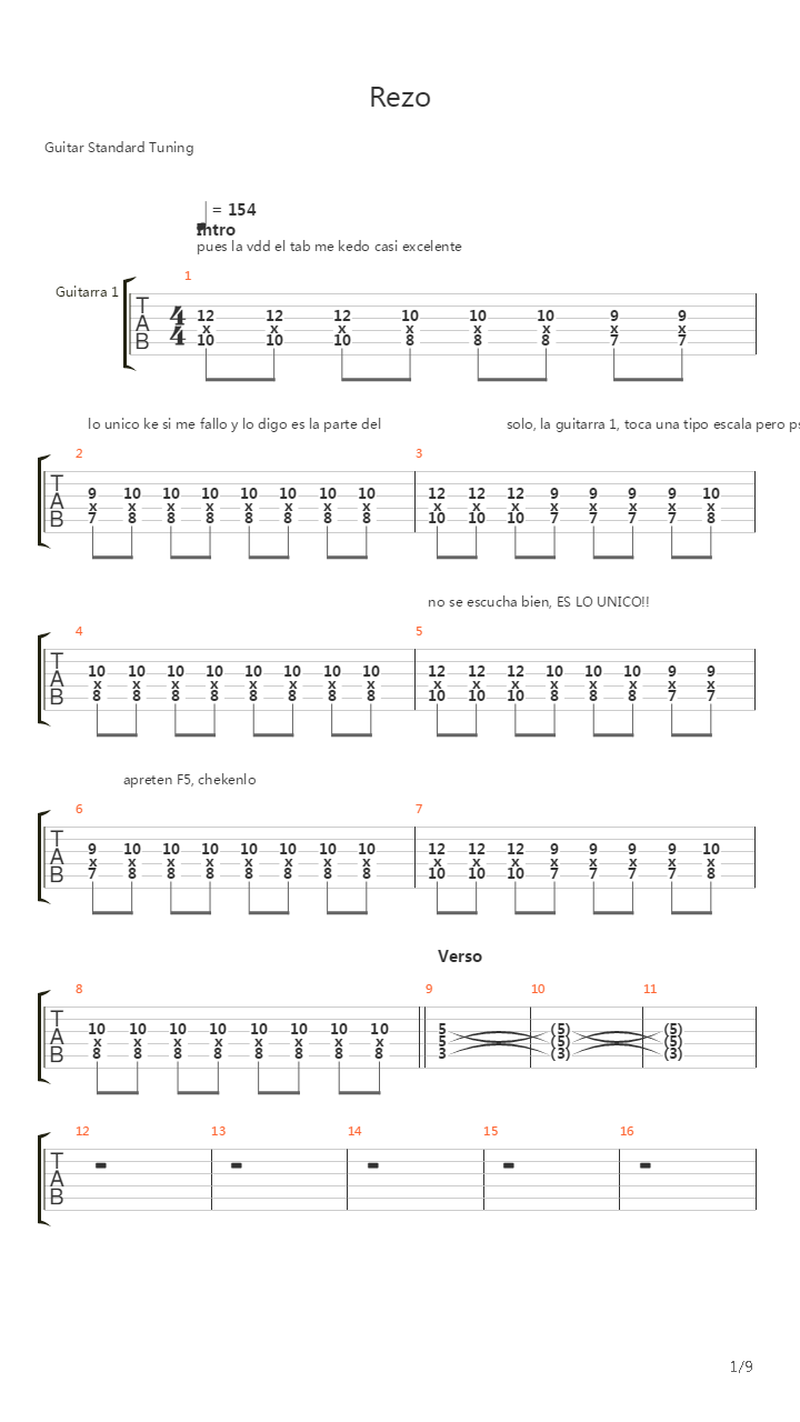 Rezo吉他谱