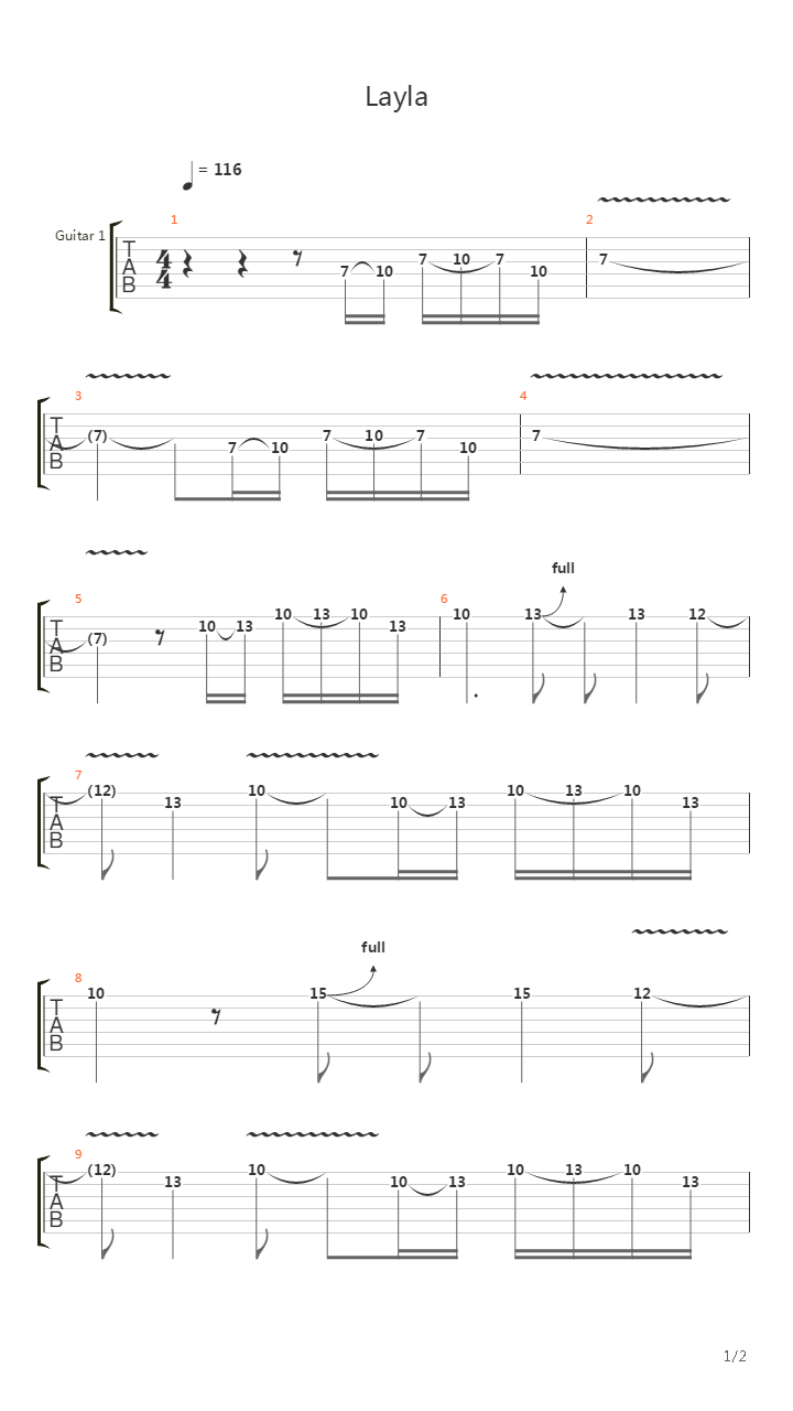 Layla吉他谱