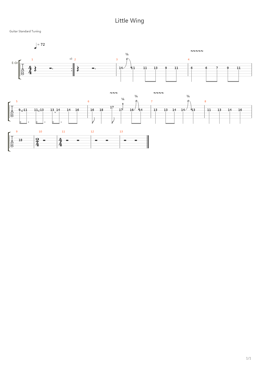 Little Wing吉他谱