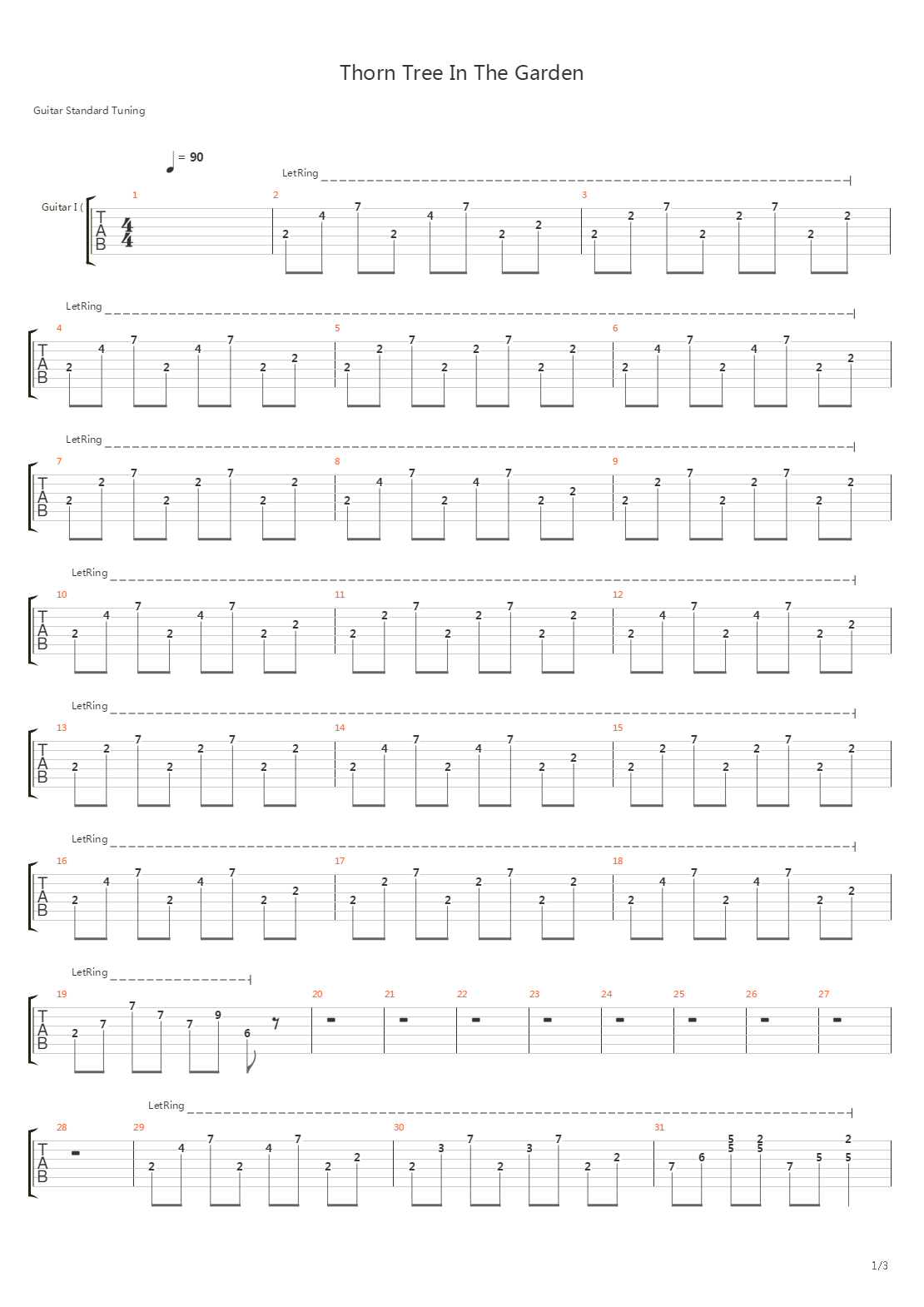 Thorn Tree In The Garden吉他谱