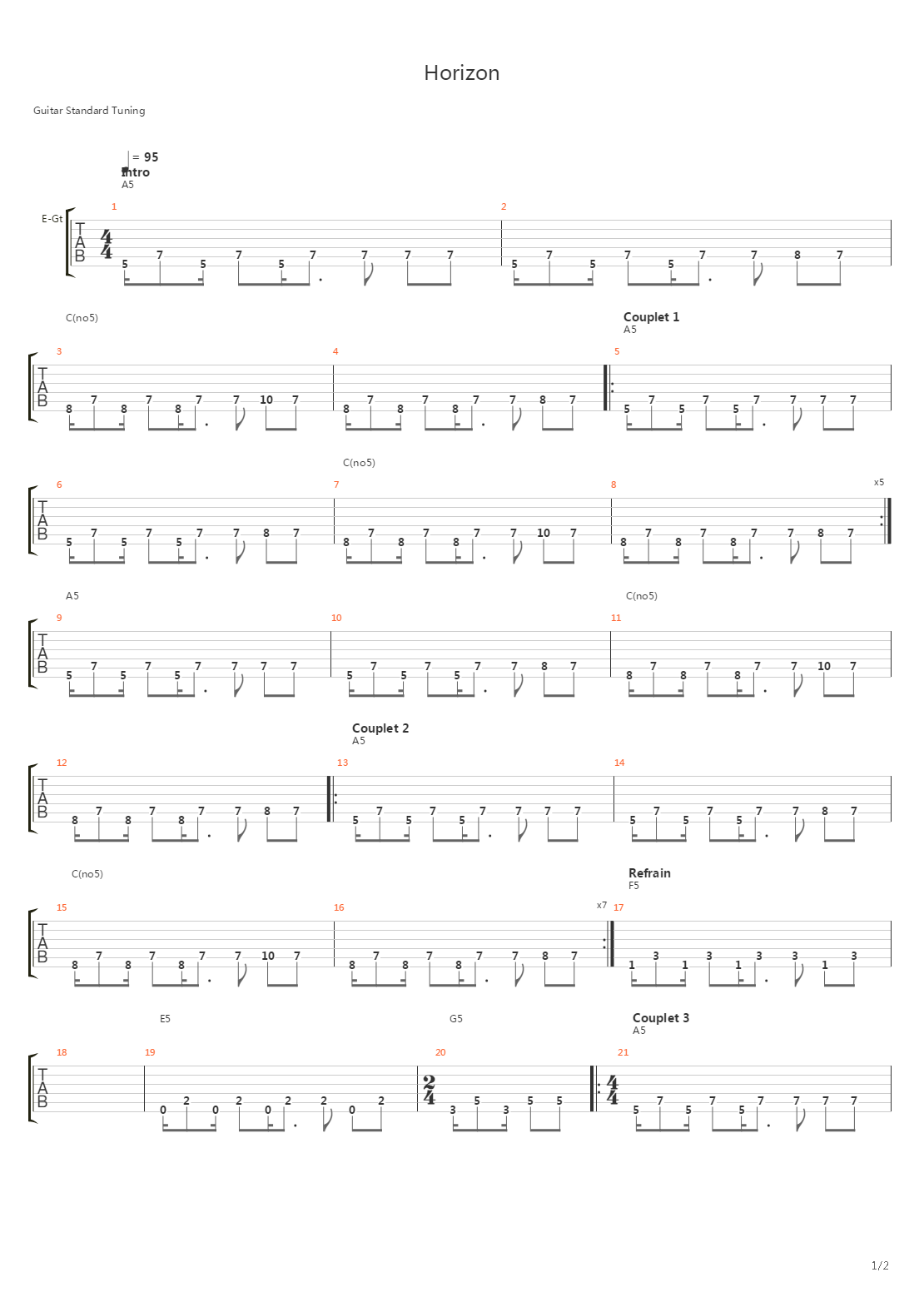 Horizon吉他谱