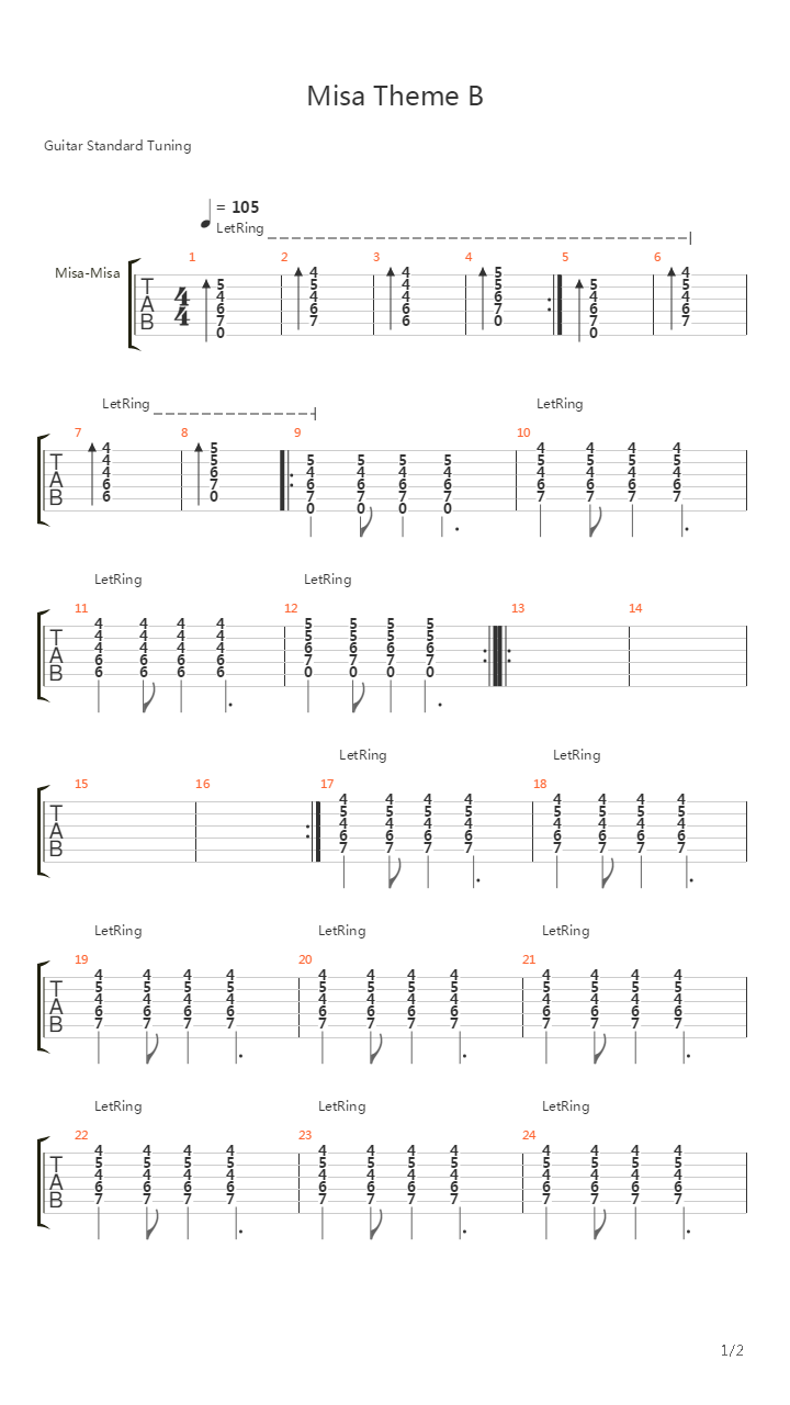 Death Note(死亡笔记) - Misas Theme吉他谱
