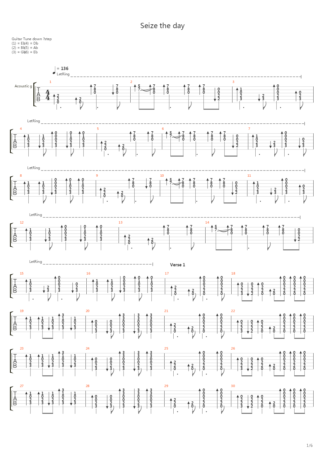 Seize The Day吉他谱