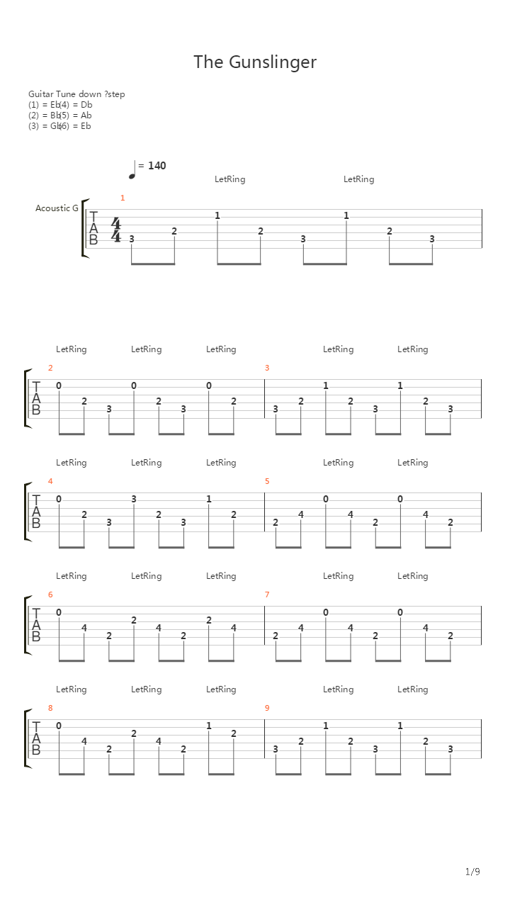 The Gunslinger吉他谱