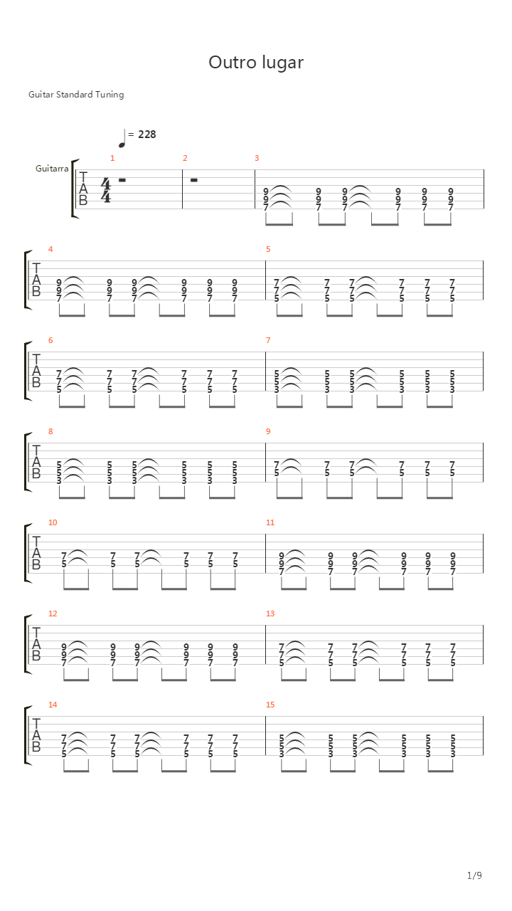 Outro Lugar吉他谱
