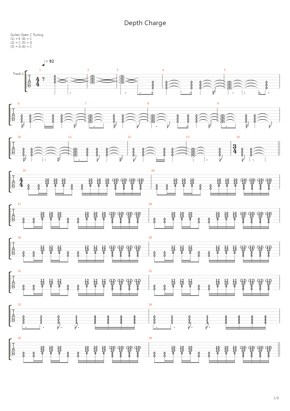 Depth Charge吉他谱