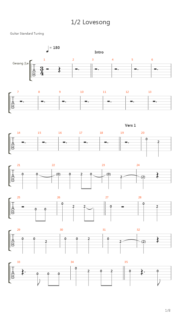 1-2 Lovesong吉他谱