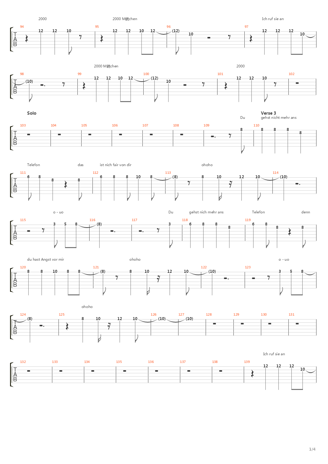 2000 Mdchen吉他谱