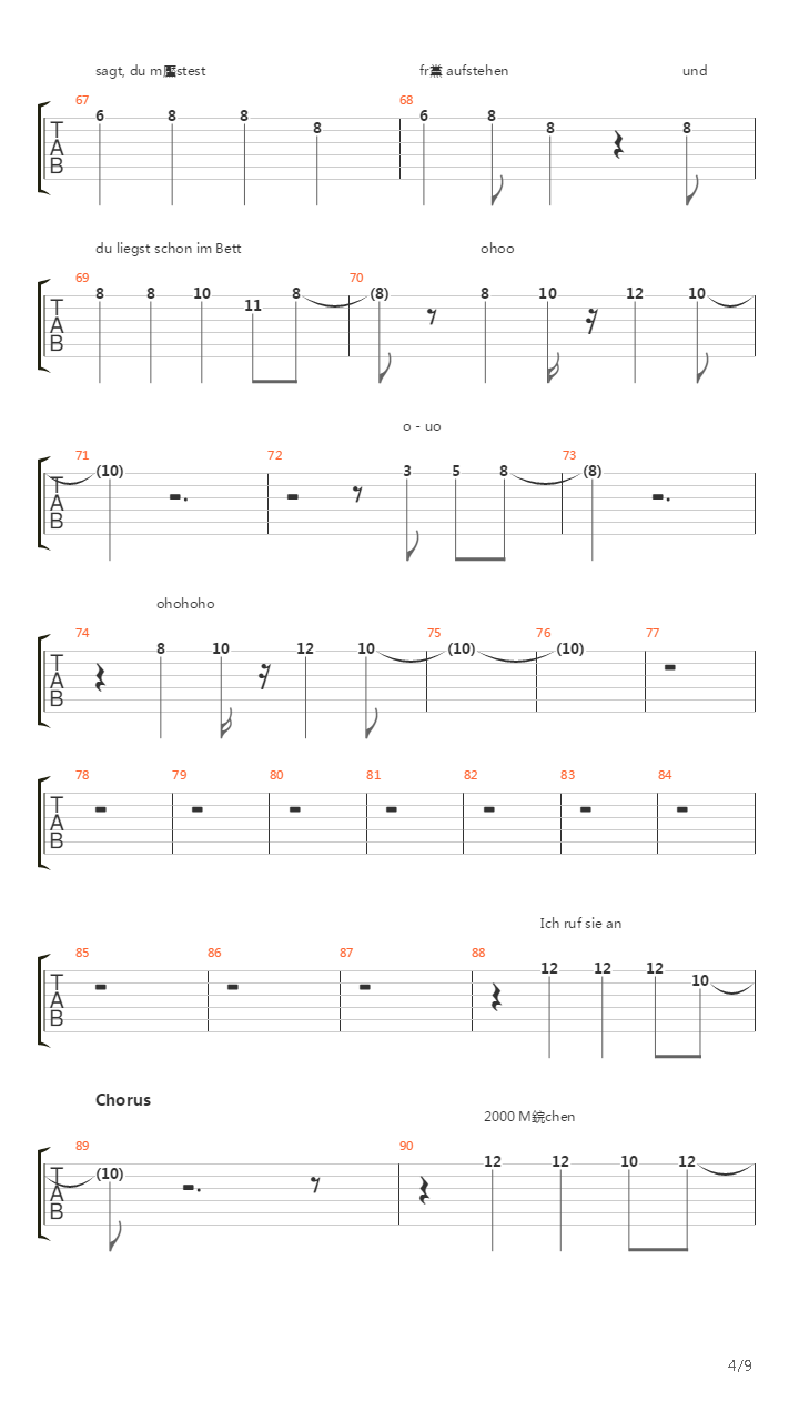 2000 Mdchen吉他谱