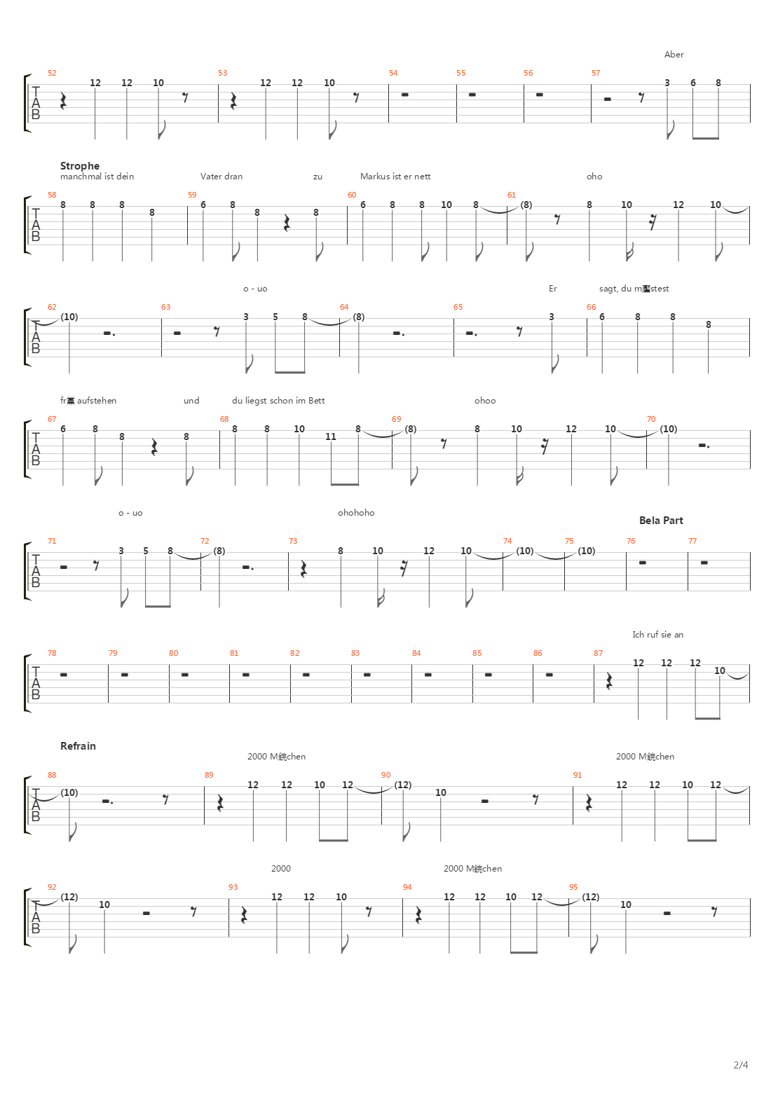 2000 Mdchen吉他谱