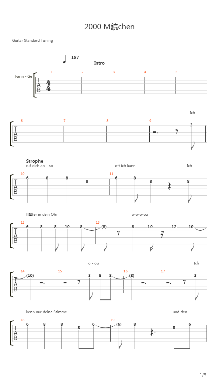 2000 Mdchen吉他谱