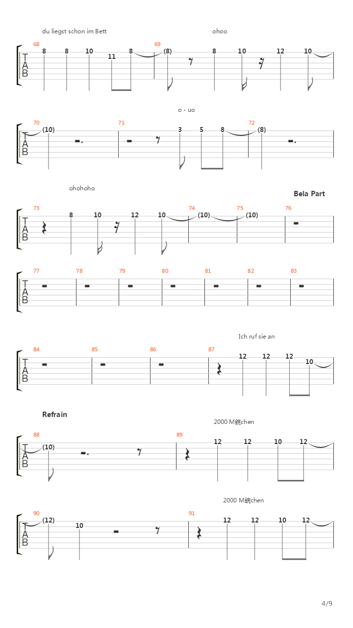 2000 Mdchen吉他谱