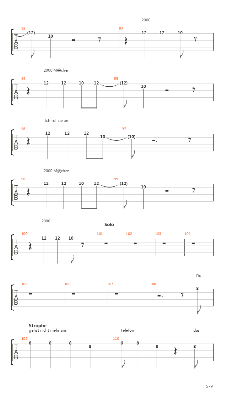 2000 Mdchen吉他谱