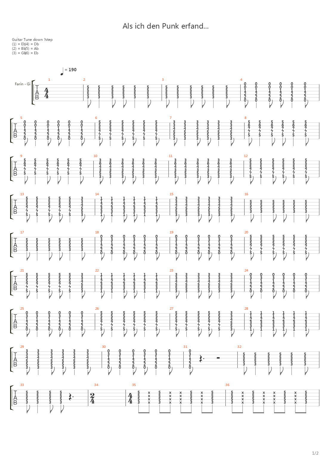 Als Ich Den Punk Erfand吉他谱
