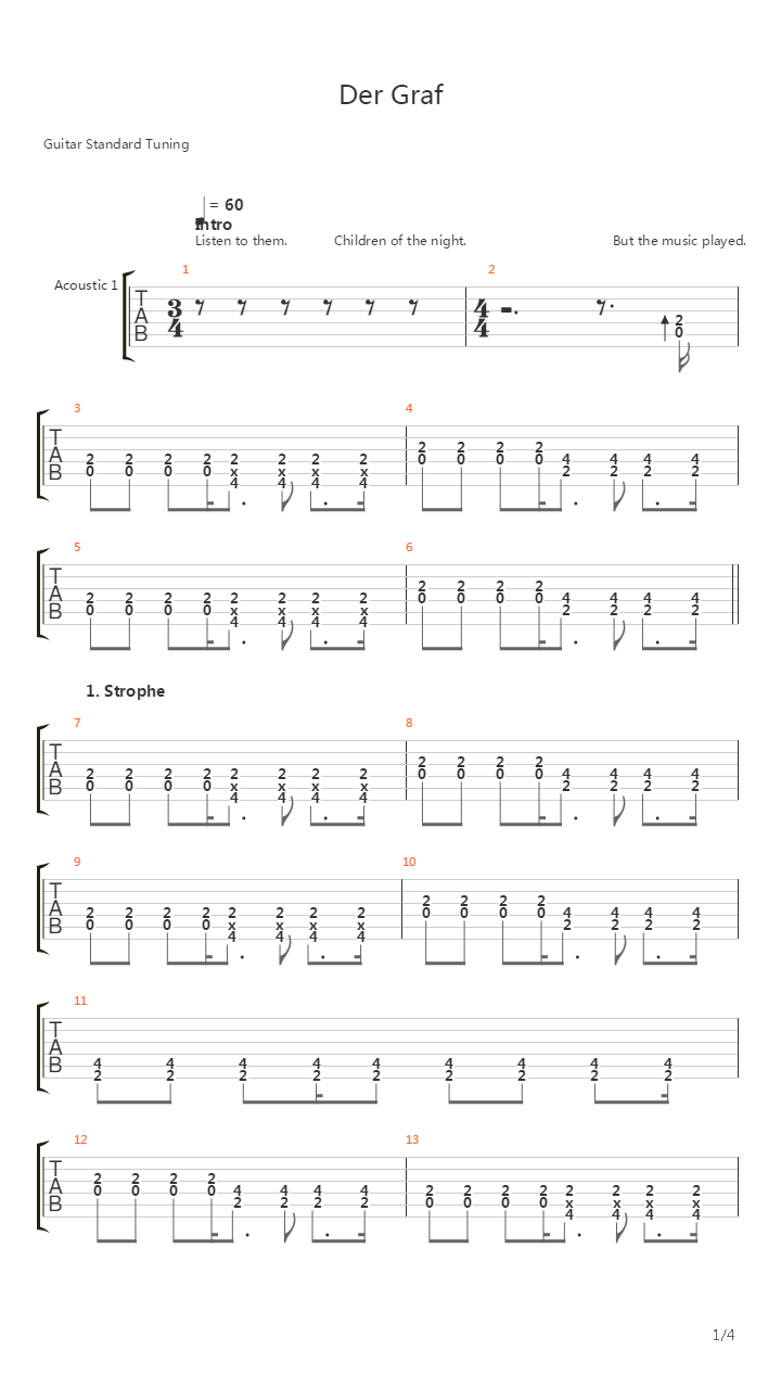 Der Graf吉他谱