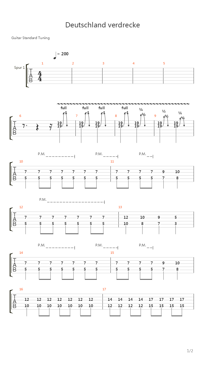 Deutschland Verdrecke吉他谱