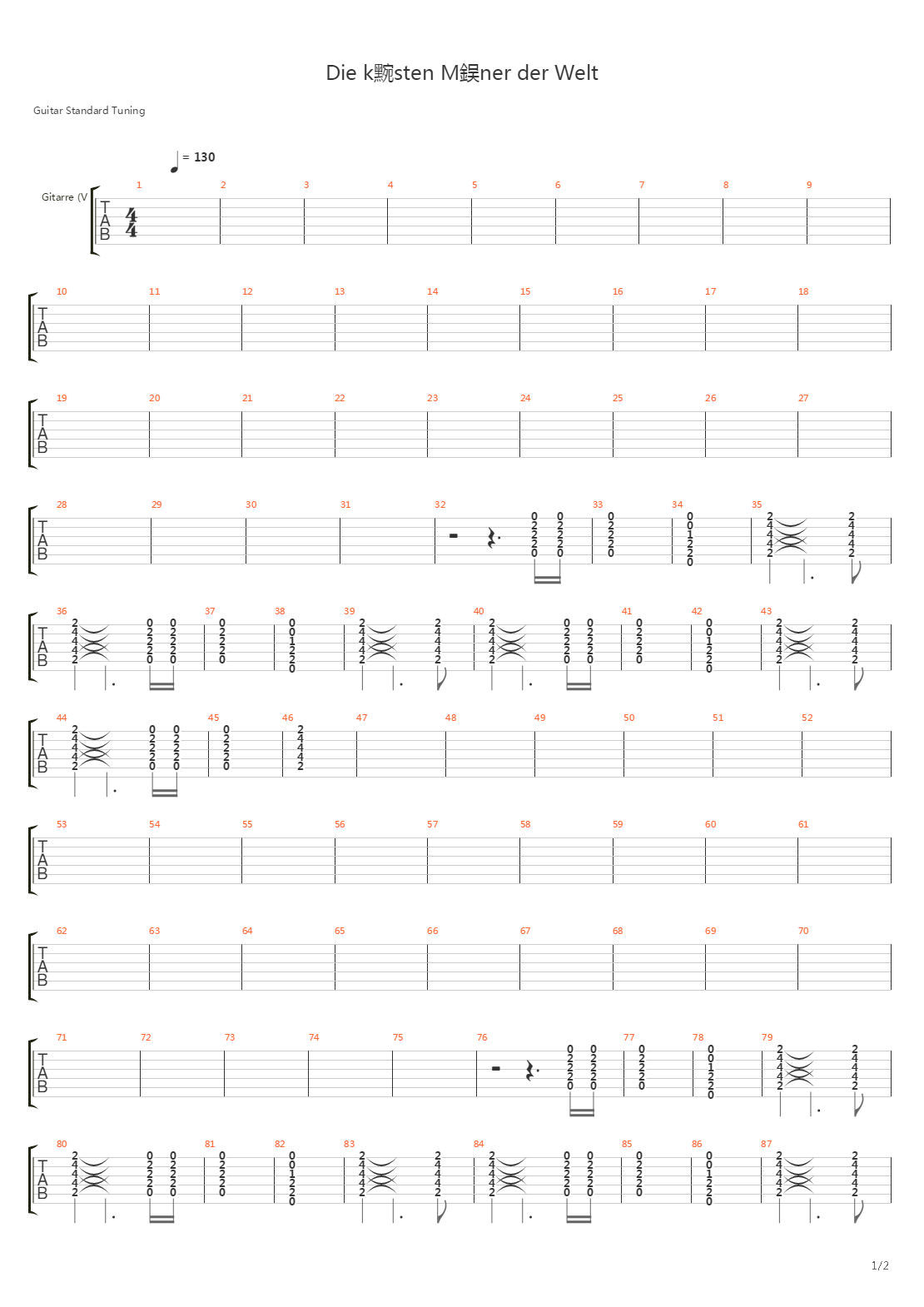 Die Kluegsten Maenner Der Welt吉他谱