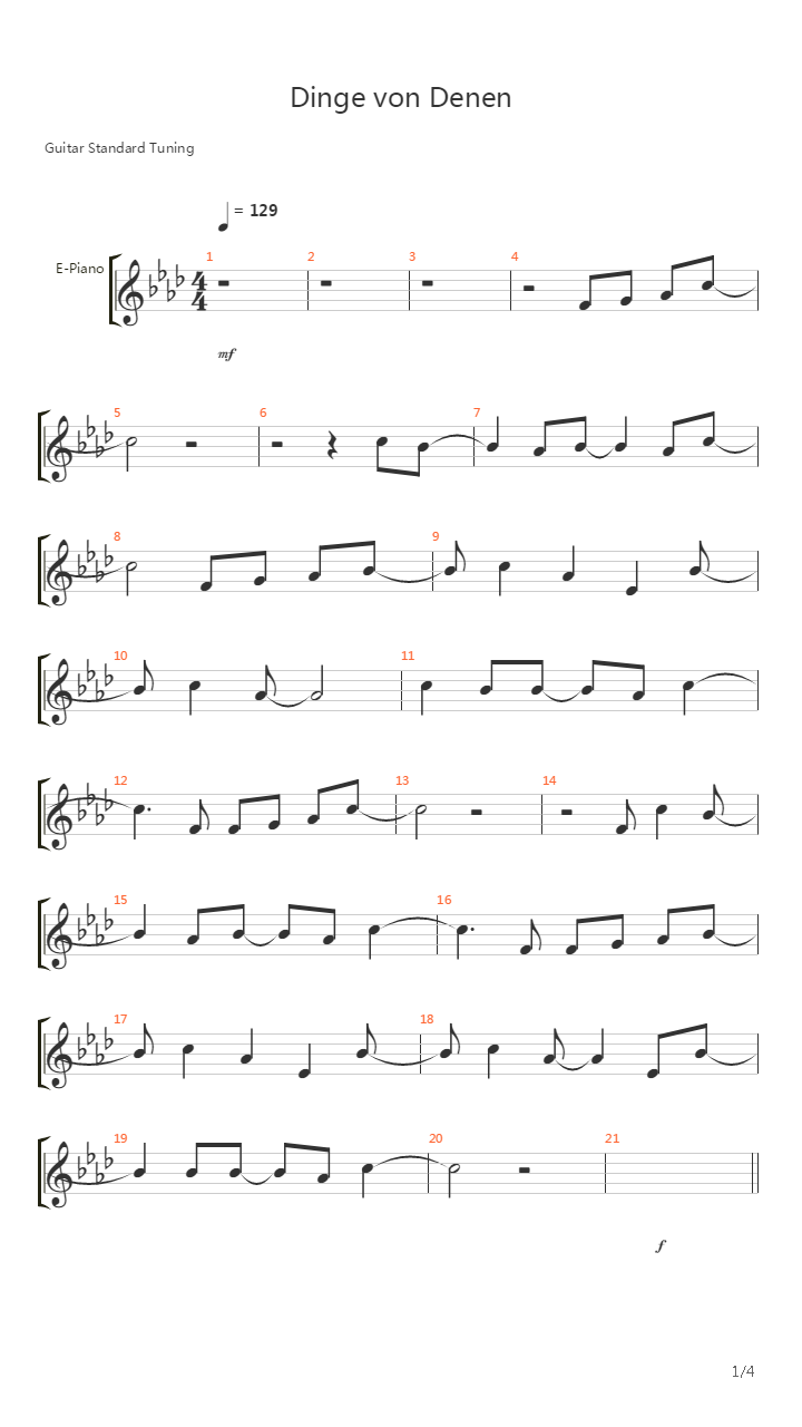 Dinge Von Denen吉他谱