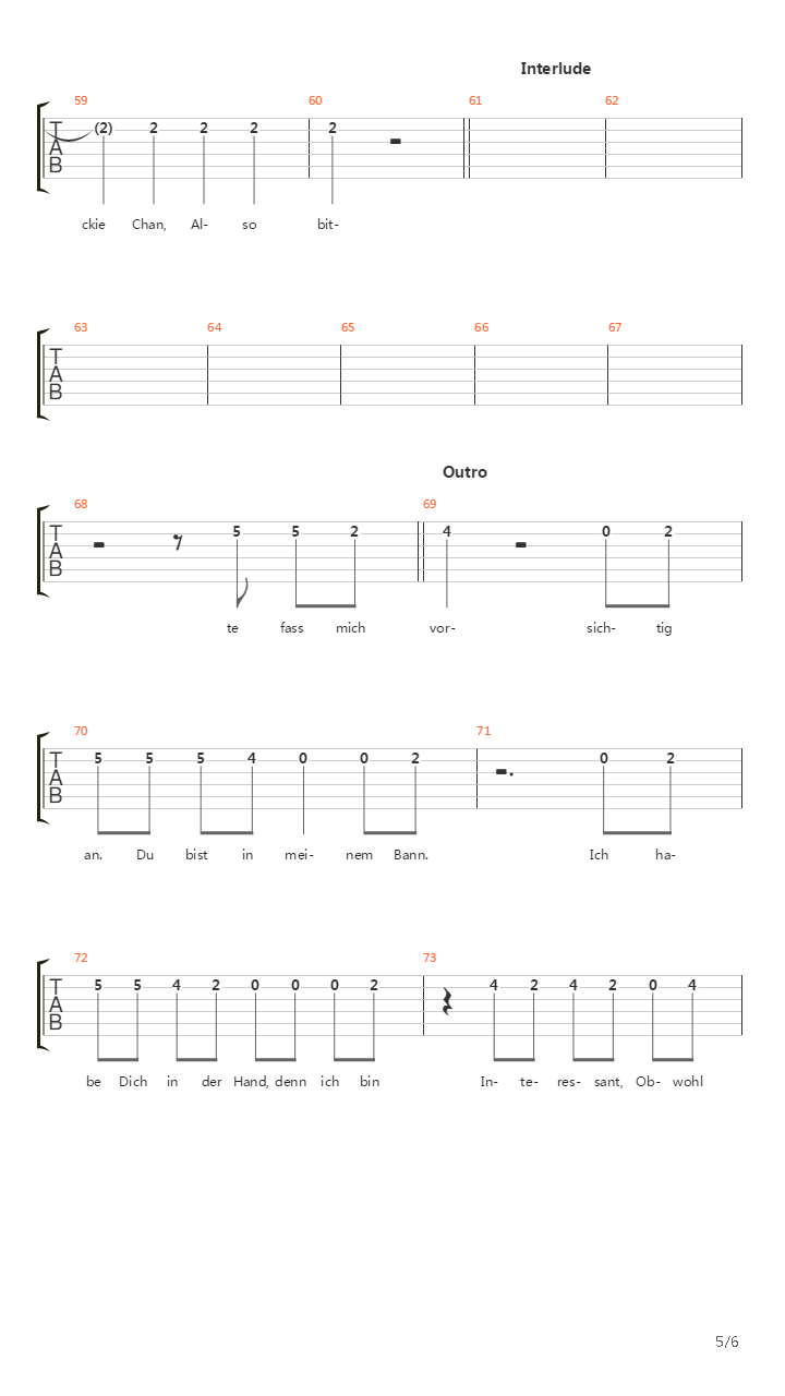Ein Mann吉他谱