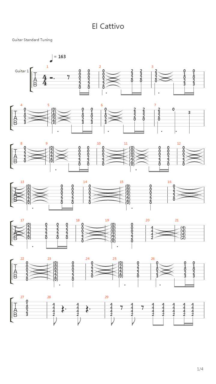 El Cattivo吉他谱