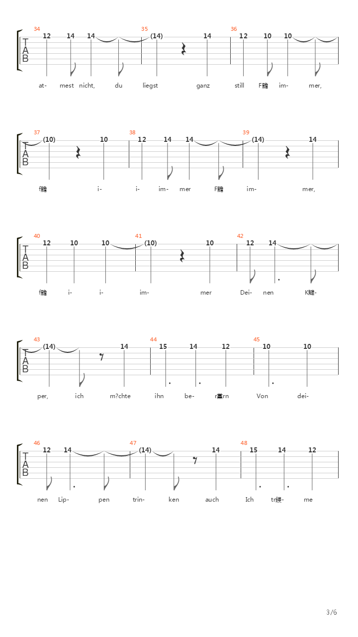 Fuer Immer吉他谱