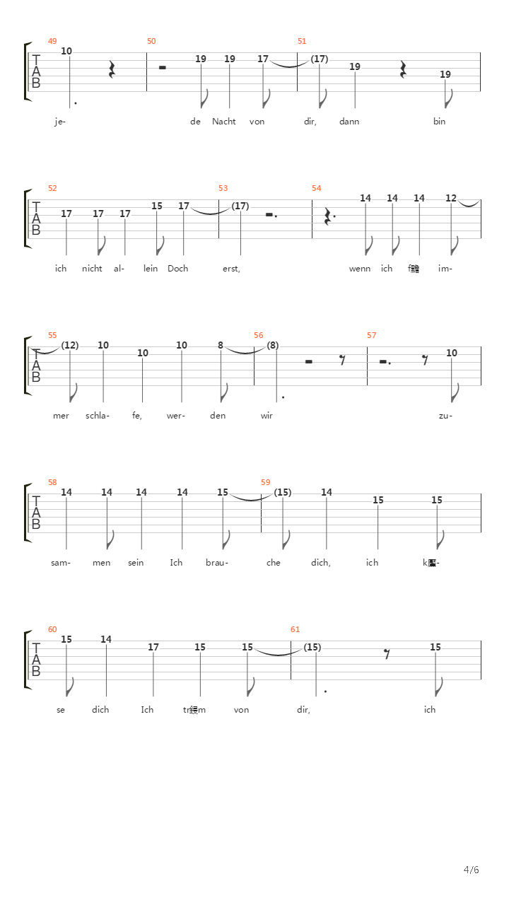 Fuer Immer吉他谱