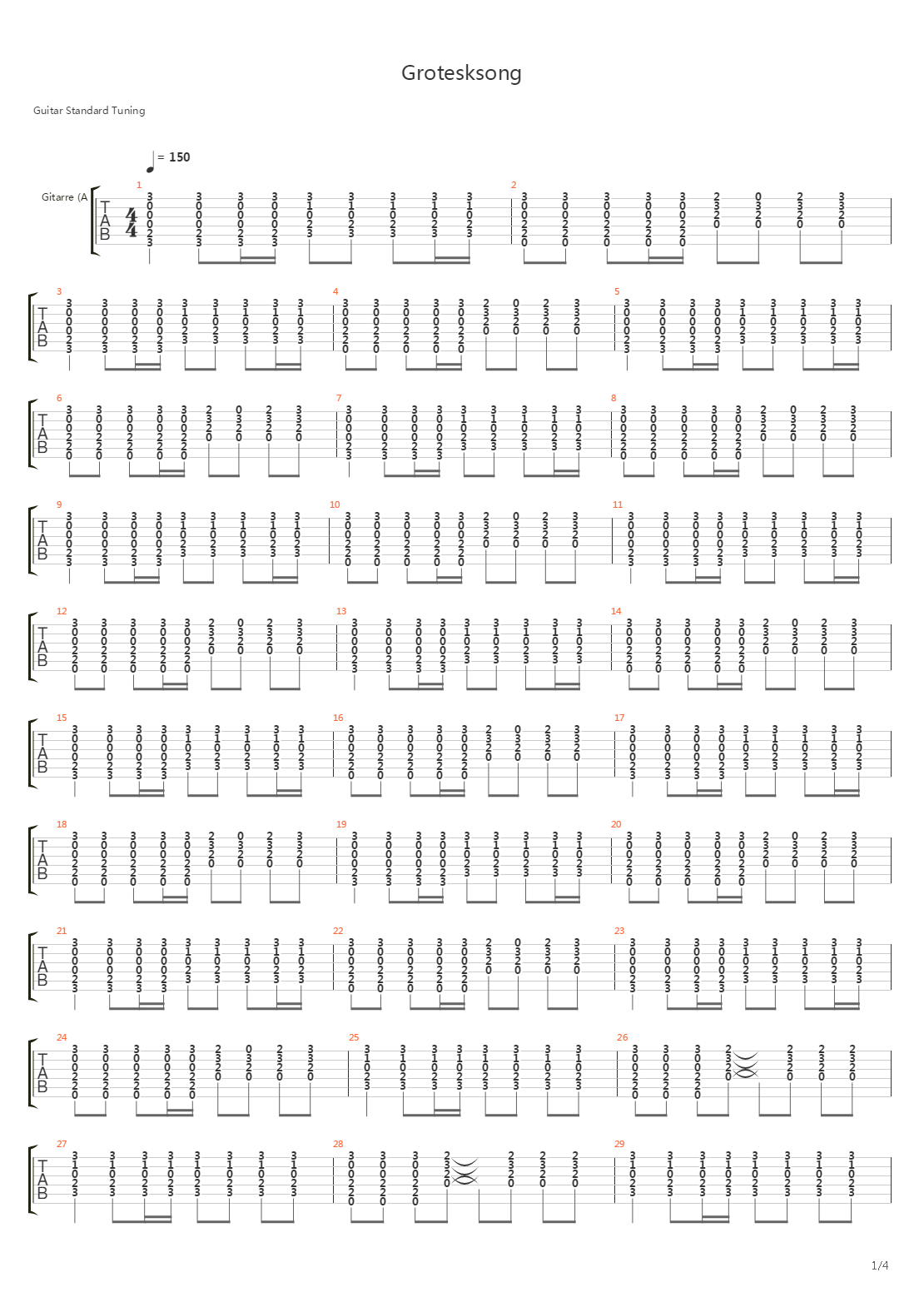 Grotesksong吉他谱