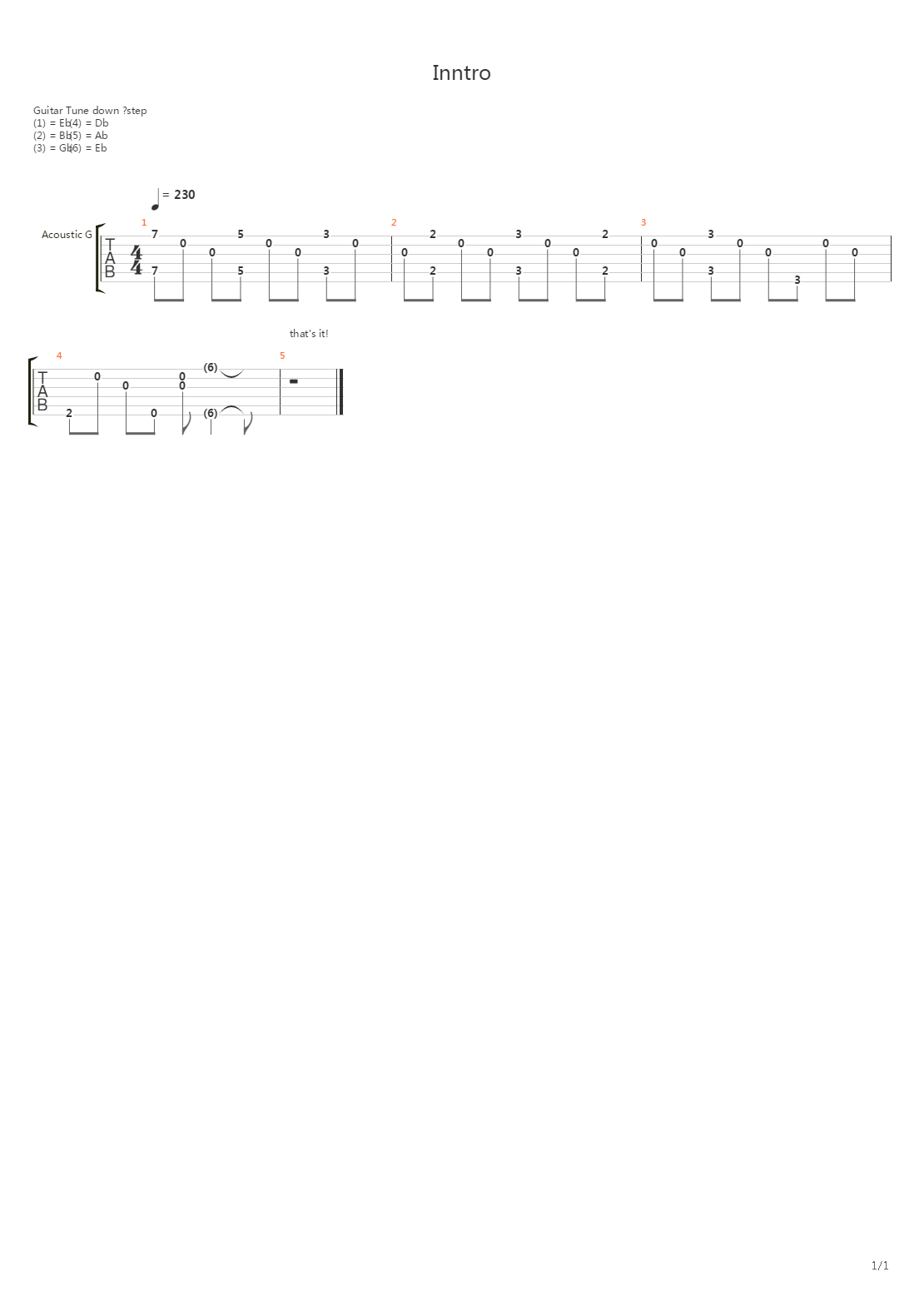 Inntro吉他谱