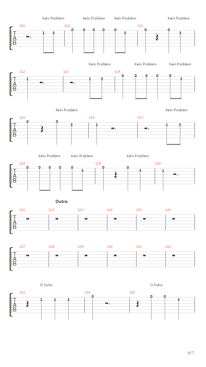 Kein Problem吉他谱