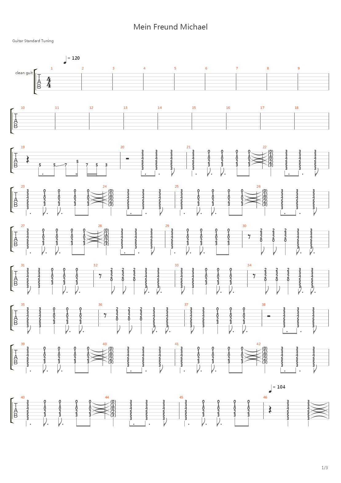 Mein Freund Michael吉他谱