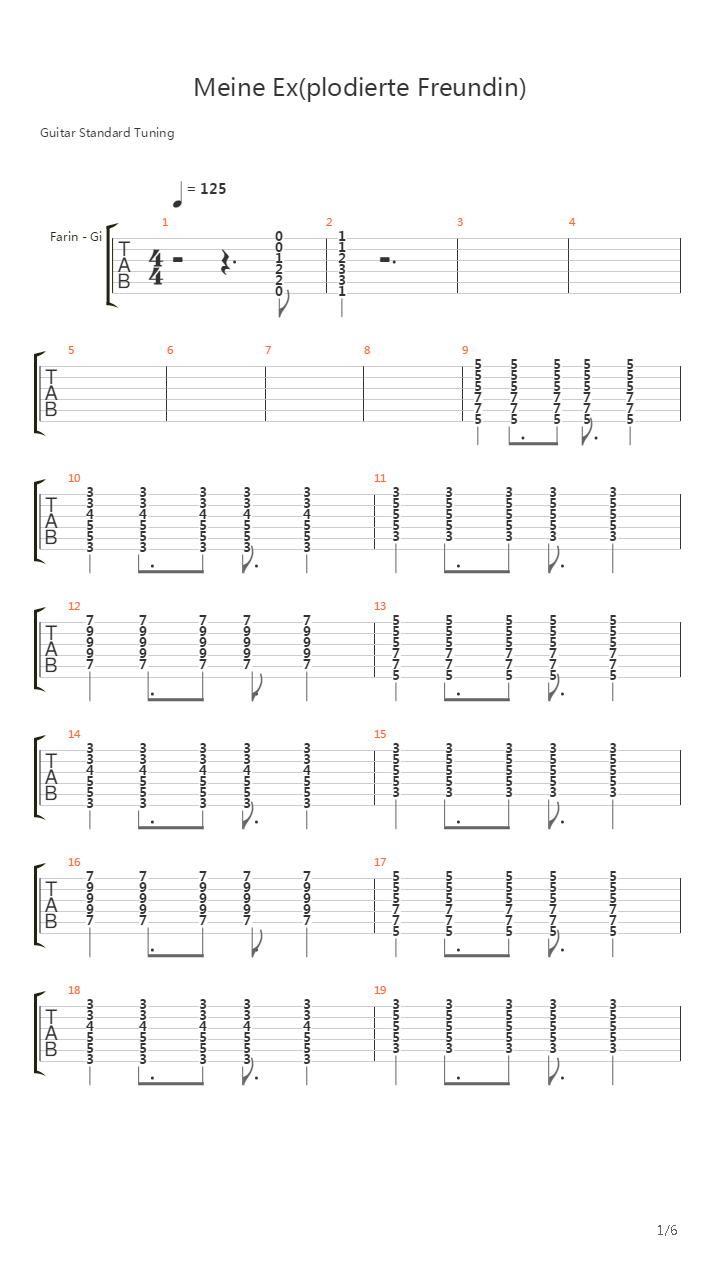 Meine Ex-plodierte Freudin吉他谱