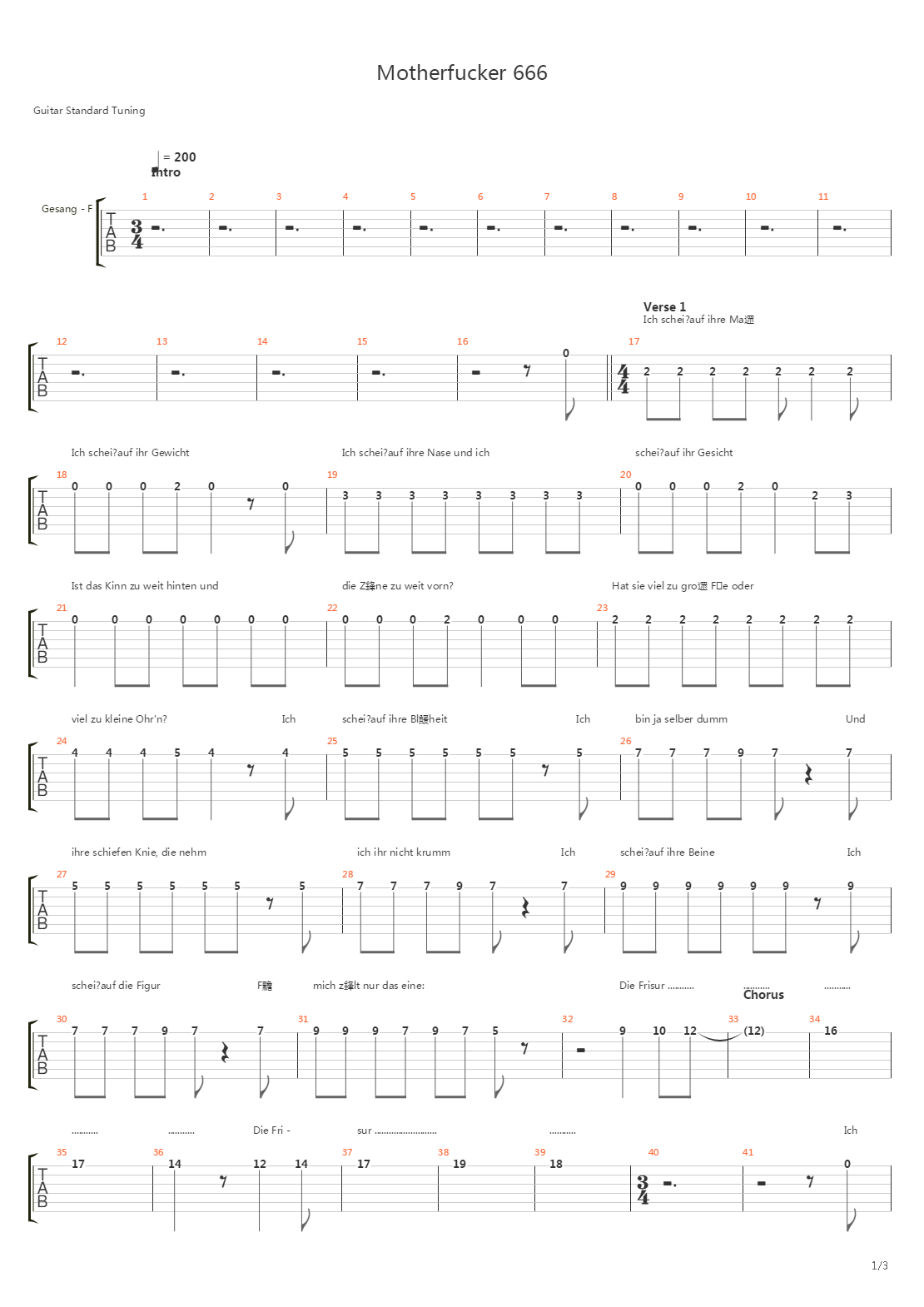 Motherfucker 666吉他谱