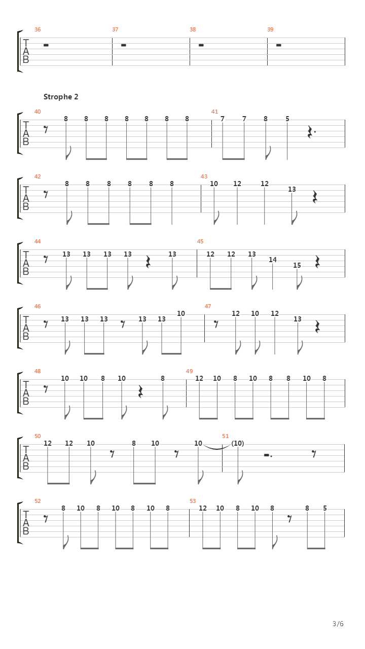 Nie Gesagt吉他谱