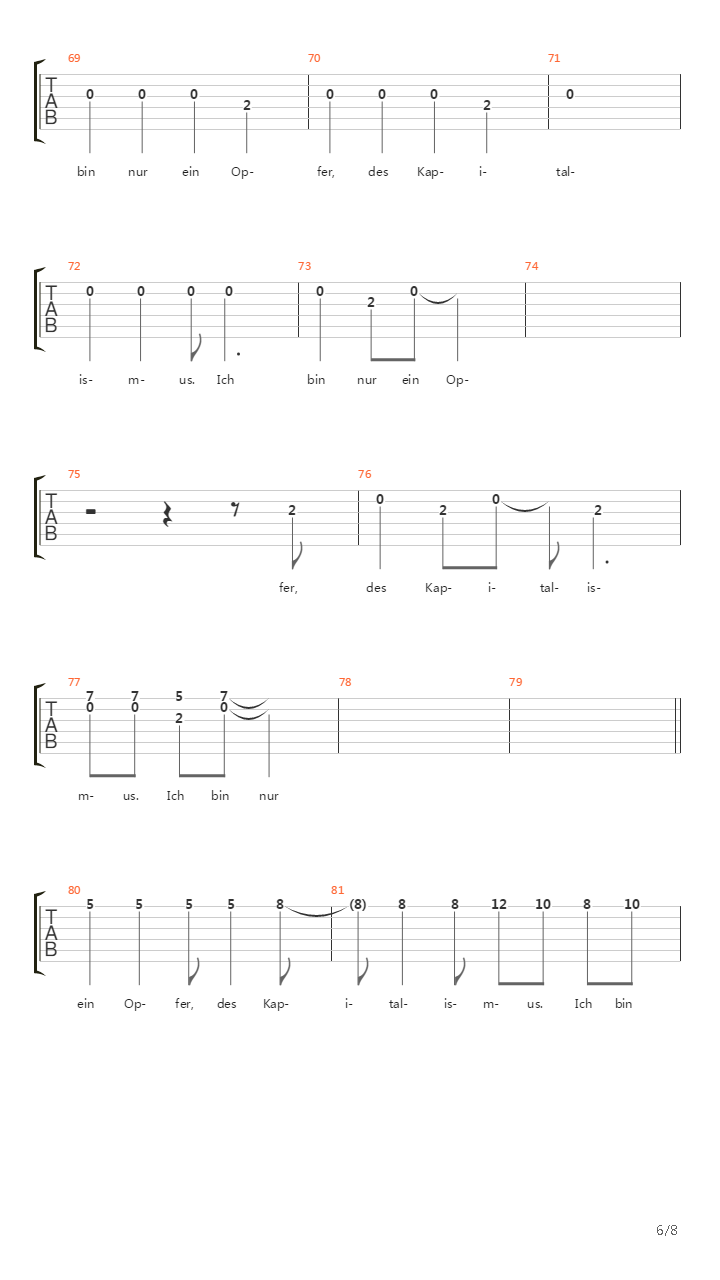 Opfer吉他谱