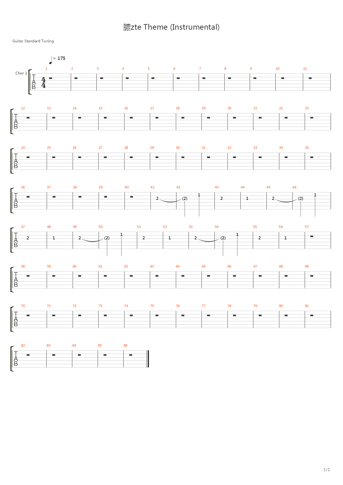 Rzte Theme吉他谱