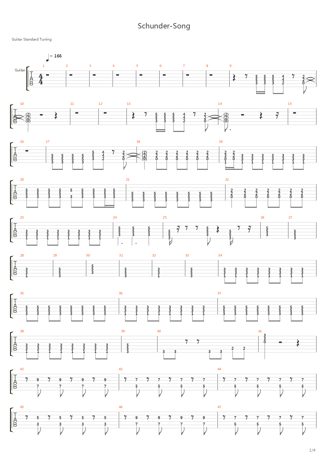 Schunder Song吉他谱