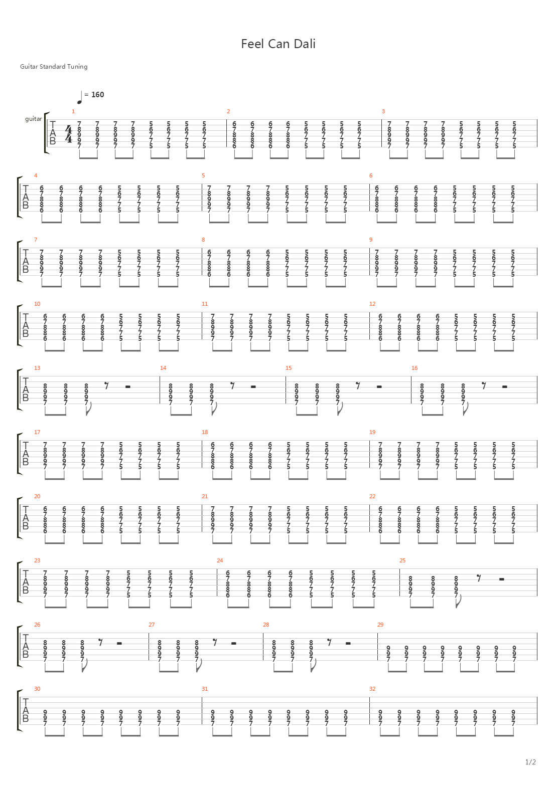 Feel Can Dali吉他谱
