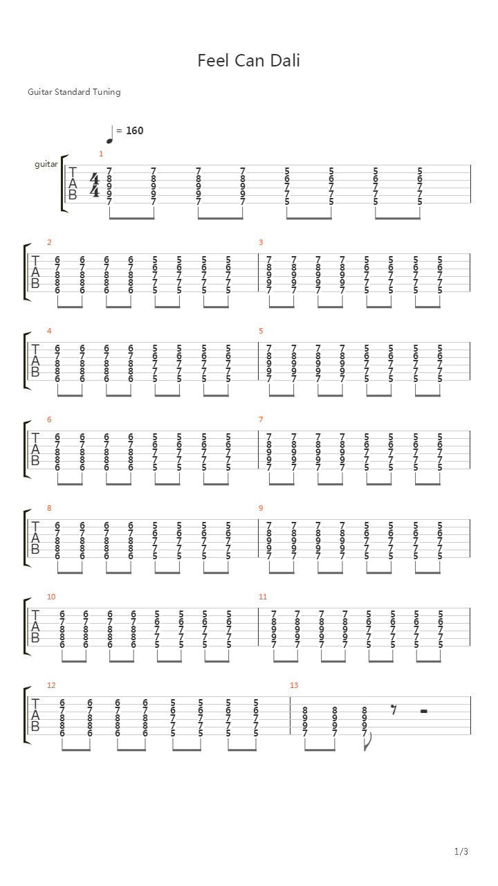 Feel Can Dali吉他谱