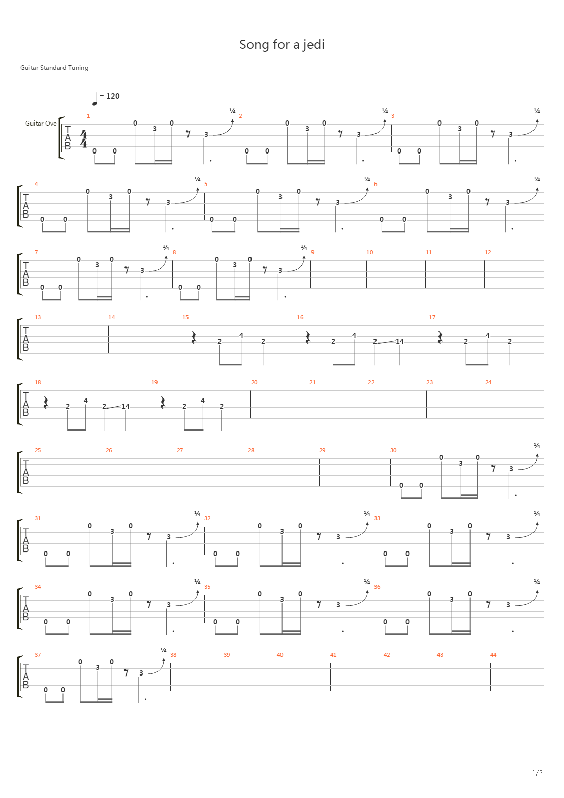 Song For Jedi吉他谱