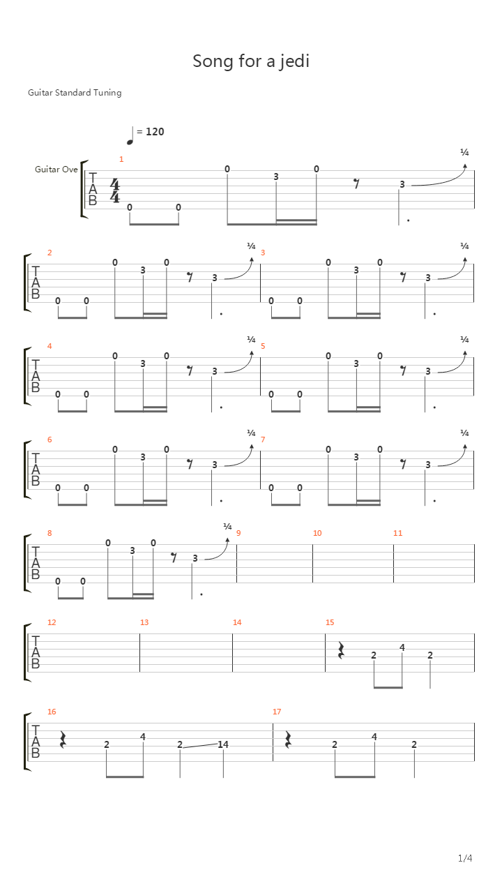 Song For Jedi吉他谱