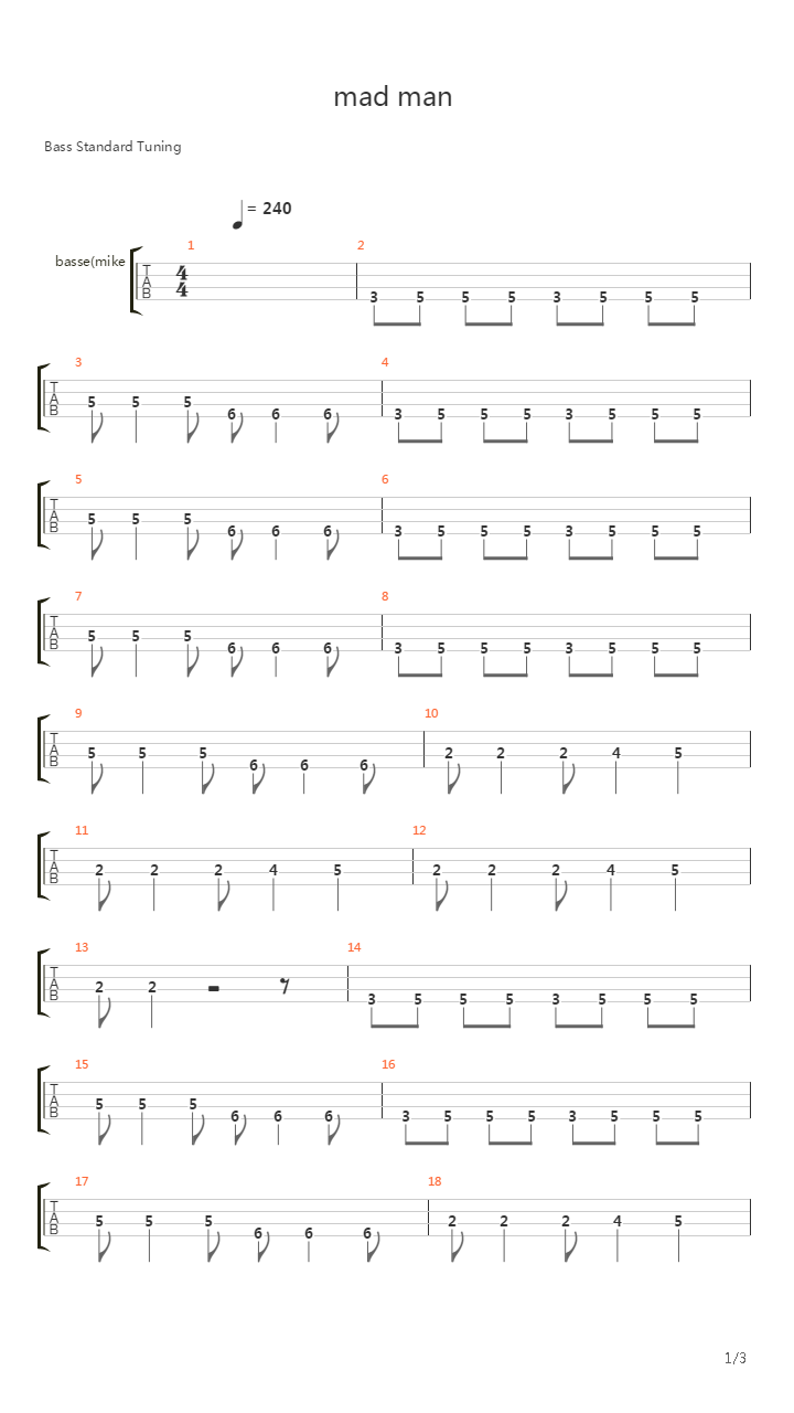 Mad Man吉他谱