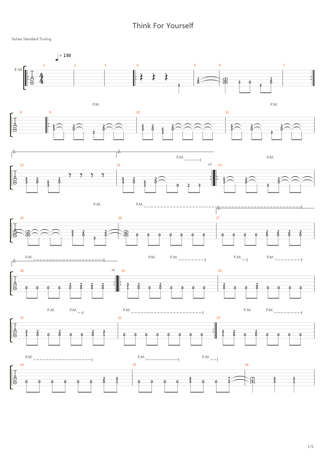 Think For Yourself吉他谱
